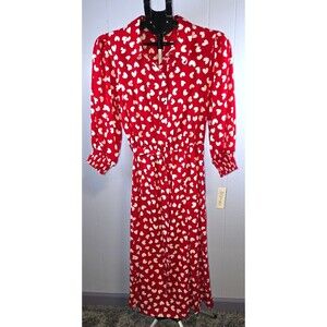 Kate and Lily Red White Heart Dress Size 8 New with Tags Shell Buttons